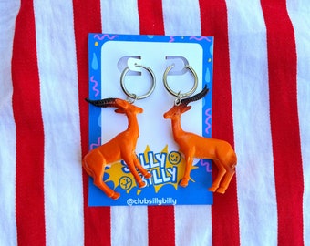 Pendientes Aro Plata Antílope Naranja Silly Circus