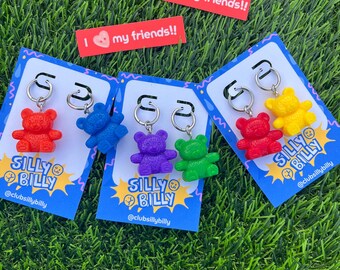 PAQUETES DE AMISTAD / 3 pares de aretes de oso contador / Uno para ti y otros para tus mejores amigos