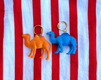 Pendientes de aro Silly Circus de oro camel naranja y azul