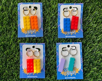 Pendientes grandes de ladrillo combinables / Colección 1