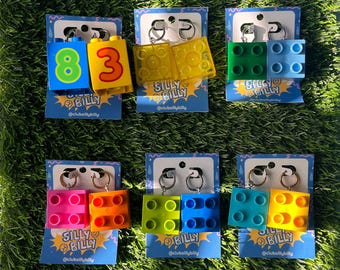 Pendientes de ladrillo grande