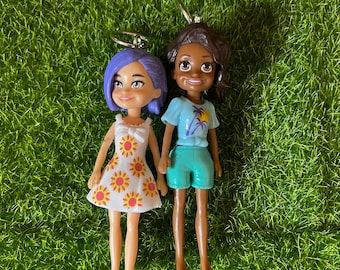 Pendientes Polly Pocket morados y marrones nuevos