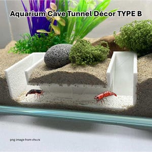 Aquarium Cave Tunnel Decor TYPE B | Create an adventure zone for fish, shrimp, pleco, reptile and continue to observe them play and forage.