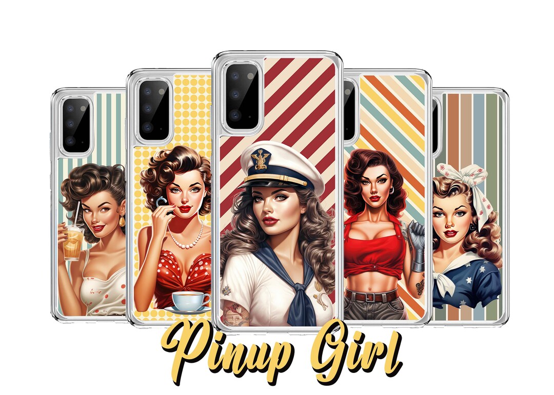 Pinup Girl Phone Case Retro Vintage Pinup Girl Hard Case for Etsy UK