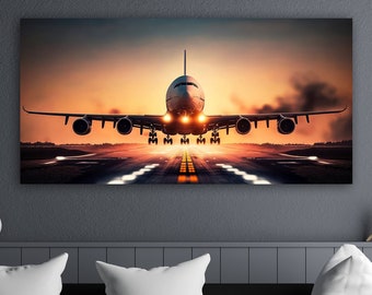 Plane Wall Decor, Boeing Wall Art, Gift For Him, Man Cave Decor, Man Cave Gift, Huge Canvas Print, Plane Wall Art, Office Gift, Luxury Art