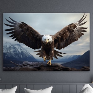 American Eagle Wall Decor, Abstract Eagle Wall Art, Eagle Artwork, Eagle Canvas Print, Majejtic Eagle, Bald Eagle Decor, Huge Canvas Print