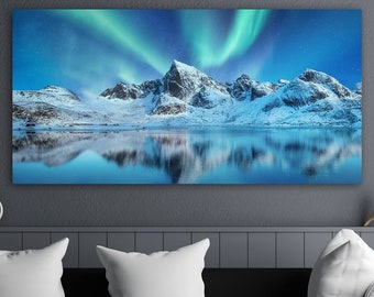Northern Lights, Northern Lights Print, Northern Lights Wall Decor, Aurora Wall Decor, Huge Canvas, Aurora Borealis Northern Lights, Aurora