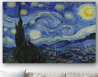 Vincent Van Gogh Starry Night 1889, Starry Night Wall Decor, Home Decor, Office Home Decor, Fine Art Decor, Classic Fine Art, Van Gogh Art