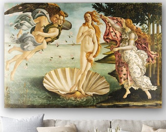 The Birth of Venus, Sandro Botticelli Reproduction Art Print ,La Nascita Di Venere, Renaissance Art painting by Botticelli, Greek Mythology