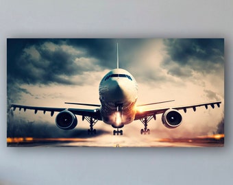 Plane Wall Decor, Boeing Wall Art, Gift For Him, Man Cave Decor, Man Cave Gift, Huge Canvas, Plane Wall Art, Office Gift, Luxury Wall Art