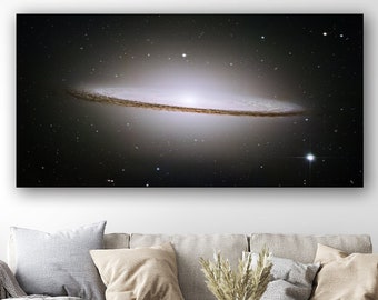 Sombrero Galaxy Wall Art, This Stunning Hubble, Hubble Space Telescope, Cosmic Cliffs Decor, Galaxies & Stars Canvas Print, Space Wall Decor
