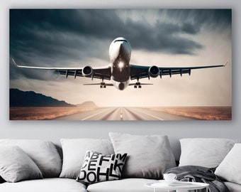 Plane Wall Decor, Plane Wall Art, Gift For Him, Man Cave Decor, Man Cave Gift, Huge Canvas Print, Pilot Gift, Office Gift, Luxury Wall Art
