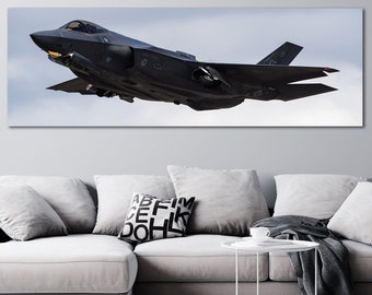 F35 Fighter Jet Wall Decor, F-35 Canvas Print, Military Gift, Gift For Him, Military Jet Wall Decor, Military Fighter Jet F-35 Canvas Print