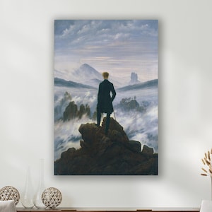 Wanderer Above the Sea of Fog 1818 By Caspar David Friedrich, World Famous Wall Art Collection, Classic Art Print, Office Home Decorations