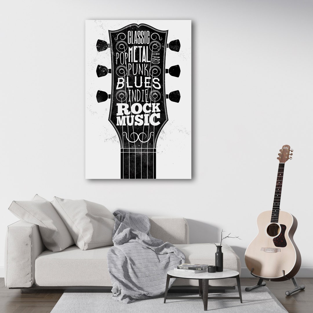 Guitar Wall Decor Rock Artwork Music Room Wall Decor Etsy