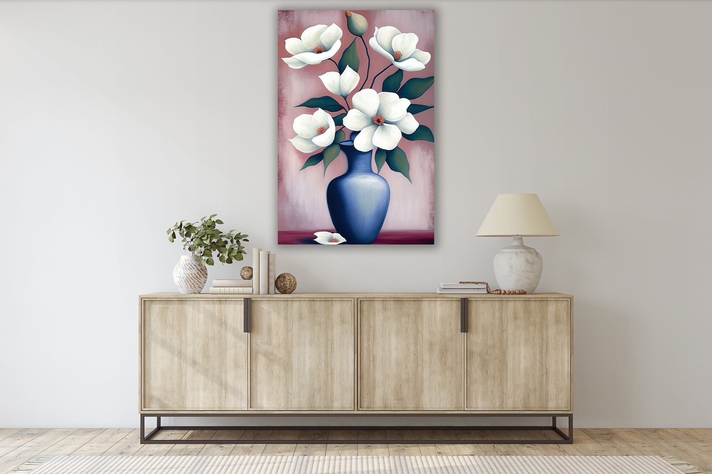 Botanical Wall Art, Neutral Watercolor Wildflower Prints, Boho Wall