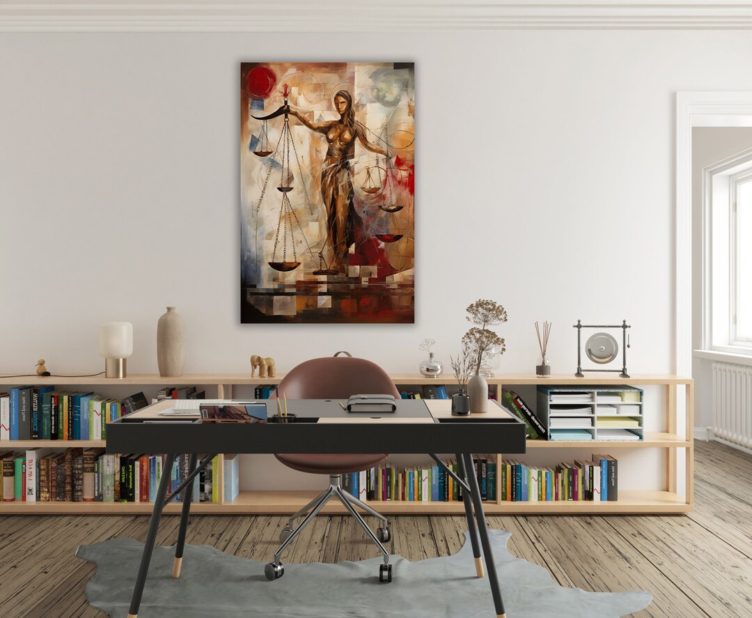Lady Justice Lawyer Art, Goddess of Justice Canvas Painting , Scales of ...