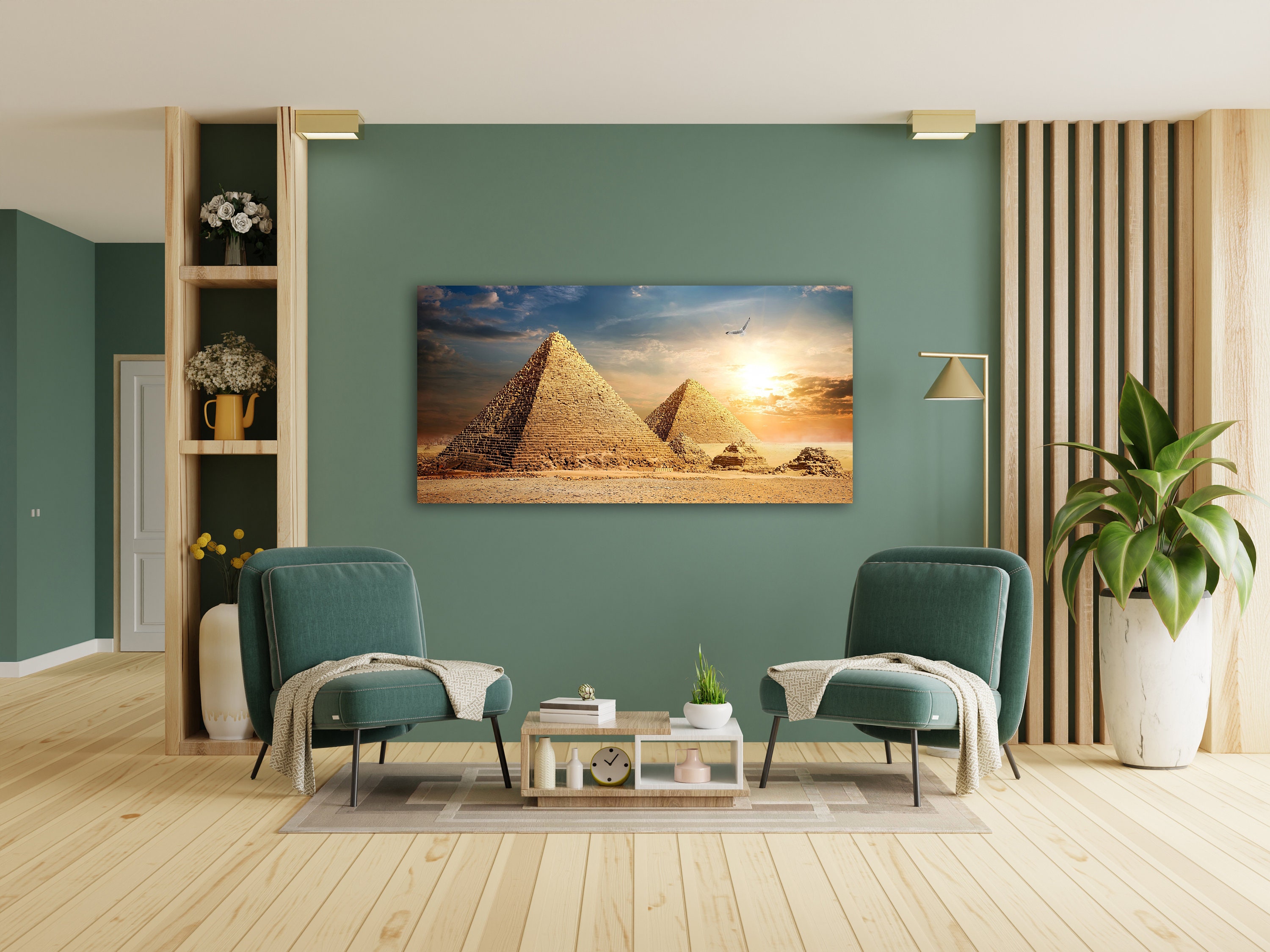 Sunset Egypty Pyramid Wall Decor, Pyramid Wall Decor, Egypt Wall Decor