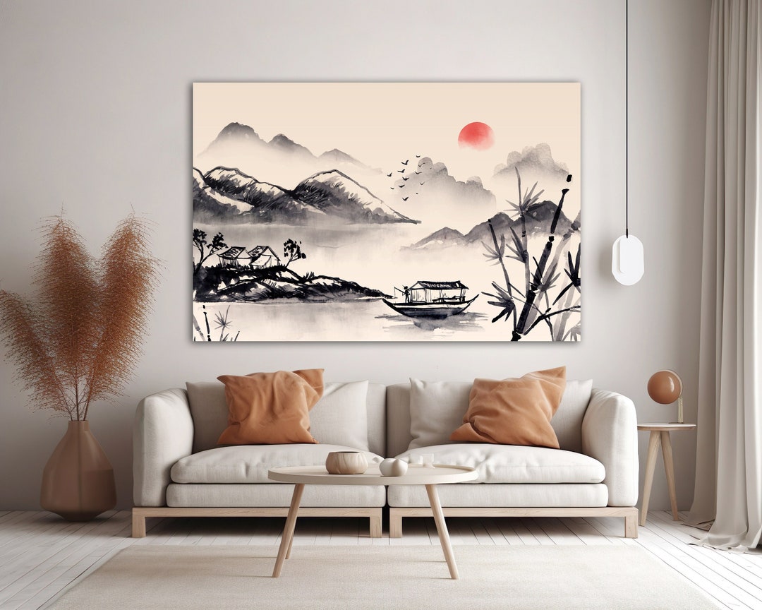 Abstract Japanese Wall Art, Japanese Art, Japanese Artwork, Vintage ...