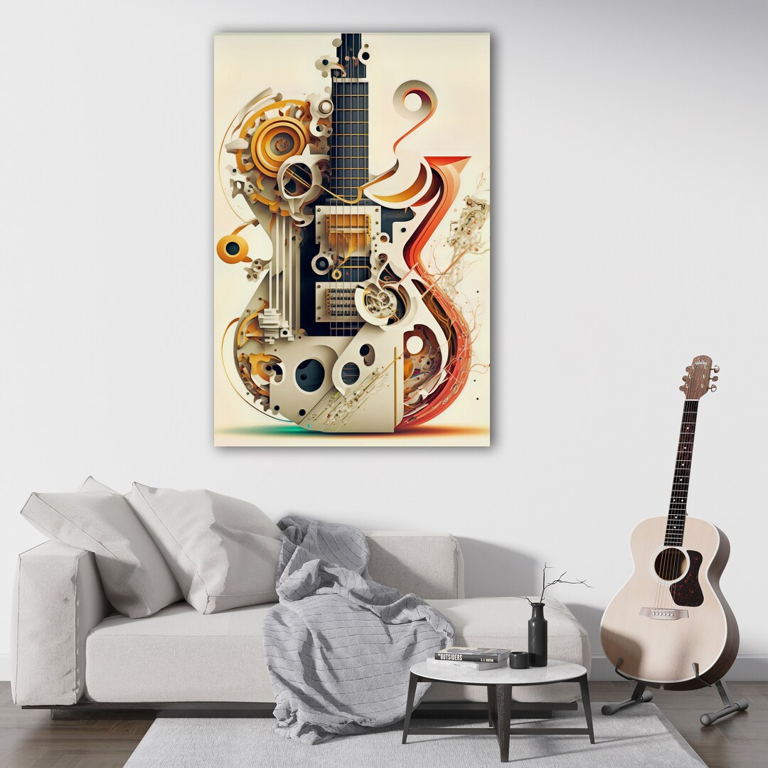 Guitar Wall Art, Rock Artwork, Music Room Wall Decor, Musician's Gift, Bar&pub Decor, Gift for