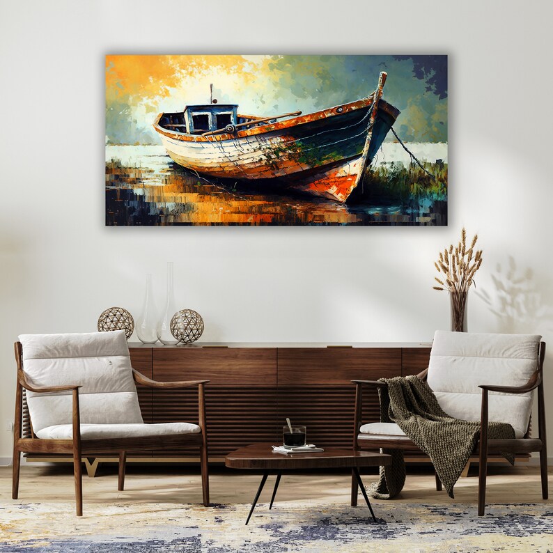 Old Wooden Ship Nautical Decor, Lakehouse Decor, Coastal Decor, Wooden Boat Wall Decor, Boat