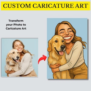 Custom Caricature Portraits | Personalized Cartoon Drawing Art | Perfect Gift for Mom & Dad, Couples, Graduation, Pets or Family