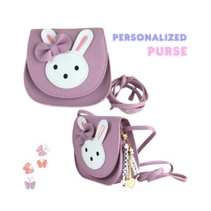 Porte-monnaie lapin personnalisé| Cadeau petite fille | Sac à main pour tout-petit | Sac à main fille | Cadeau d'anniversaire fille personnalisé | Sac à main pour tout-petits | Sac à bandoulière