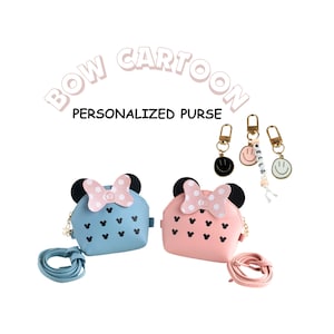 Mouse Ears Crossbody Bag: Personalized Kids Purse with Keychain