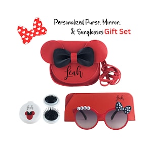 Porte-monnaie magique personnalisé pour enfants | Porte-monnaie oreilles de souris | Mini sac à main personnalisé avec un noeud | Cadeau d'anniversaire | Coffret cadeau