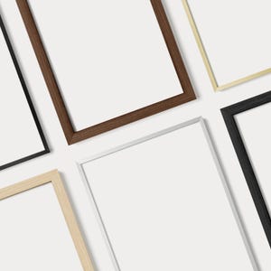 Just a frame — Solid oak or metal. Many colors and size options.