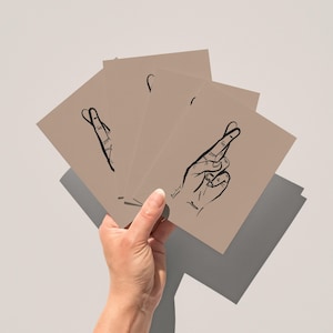 Fingers Crossed Art Cards - Good luck vibes. Set of 10 with envelopes.