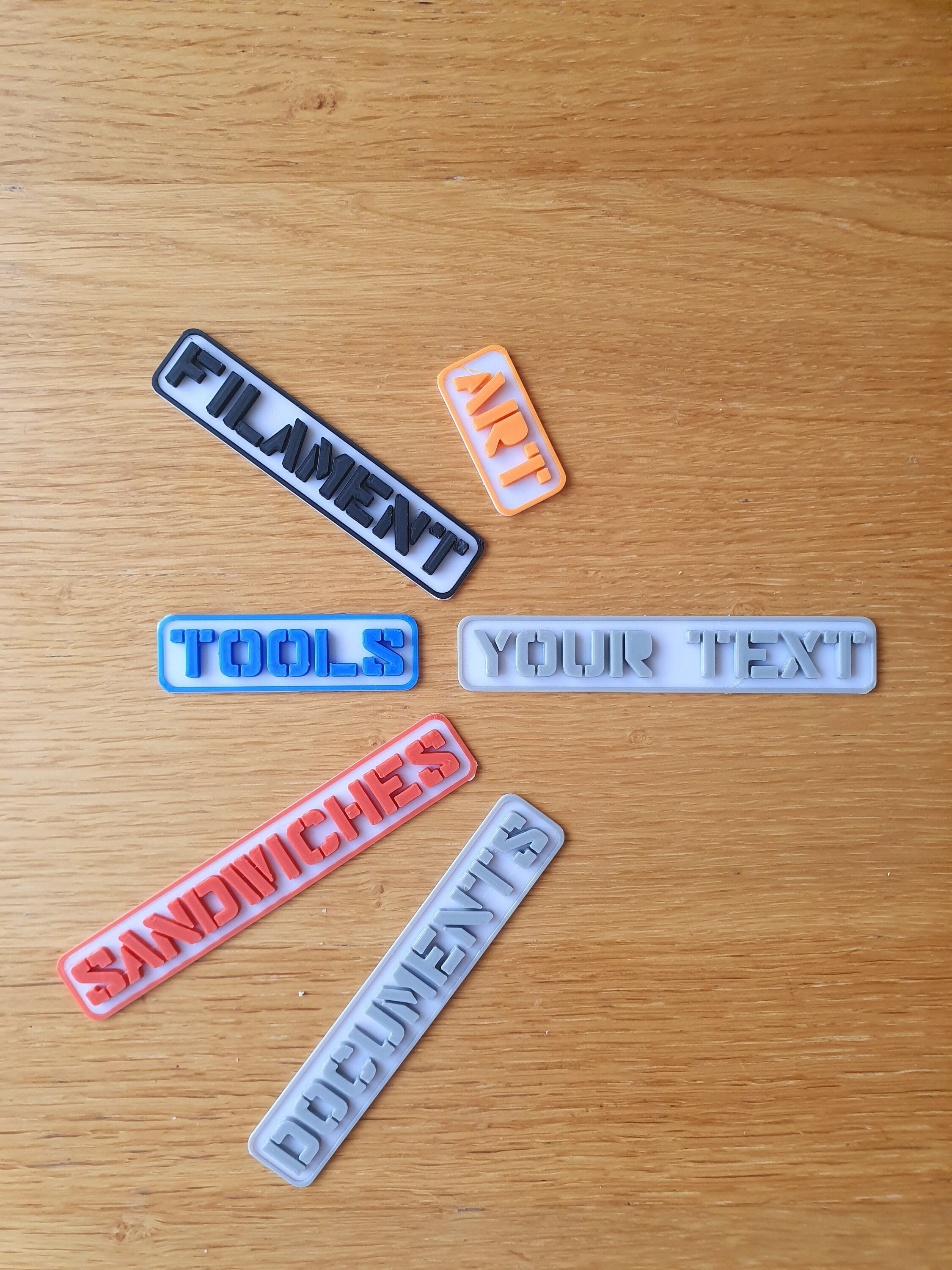 3 PACK - Custom Label Sticker, 3D Printed, Self Adhesive, Organise Office Space, Gift for Adults, New Job Gift, New House Gift Ideas