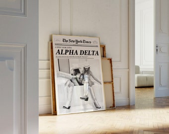 Sorority CUSTOM TEMPLATE NewsPaper themed wall decor/art wall print- cowgirl black and white themed