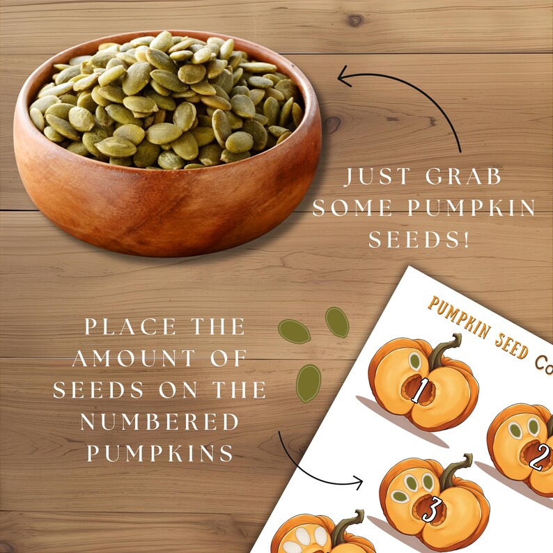 Pre K Fall Printable | Pumpkin Seed Counting Activity | Autumn Toddler ...