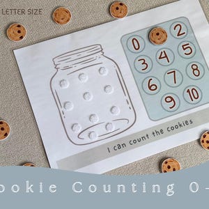Cookie Jar Counting pdf, Toddler Preschool Number Matching Activity - Homeschool printables - Matching Numbers 1-10 Count - Pre-k Learning
