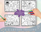 Alphabet Coloring Pages: ABC tracing Printable for Kids and toddlers (Digital Download)