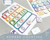 Montessori Counting Activity 1-10 | Number Matching Game for Toddlers | Preschool Math Printable | Learn to Count Worksheet | Homeschool Act