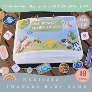 printable busy book for toddlers, Montessori Learning workbook, Preschool busy binder pages, Quiet Book PDF,homeschool Activities 2–5 years