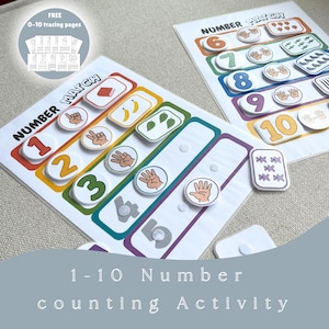 preschool Counting Activity pdf | Toddler Number Match 1-10 printable | preschool learning worksheet | Early Learning | Fine Motor Skills