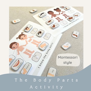 Activité Velcro sur les parties du corps pour les tout-petits | Motivation fine préscolaire à imprimer | Jeu d'apprentissage pour les tout-petits scolarisés à la maison | Pages de livre occupées pour tout-petits PDF,