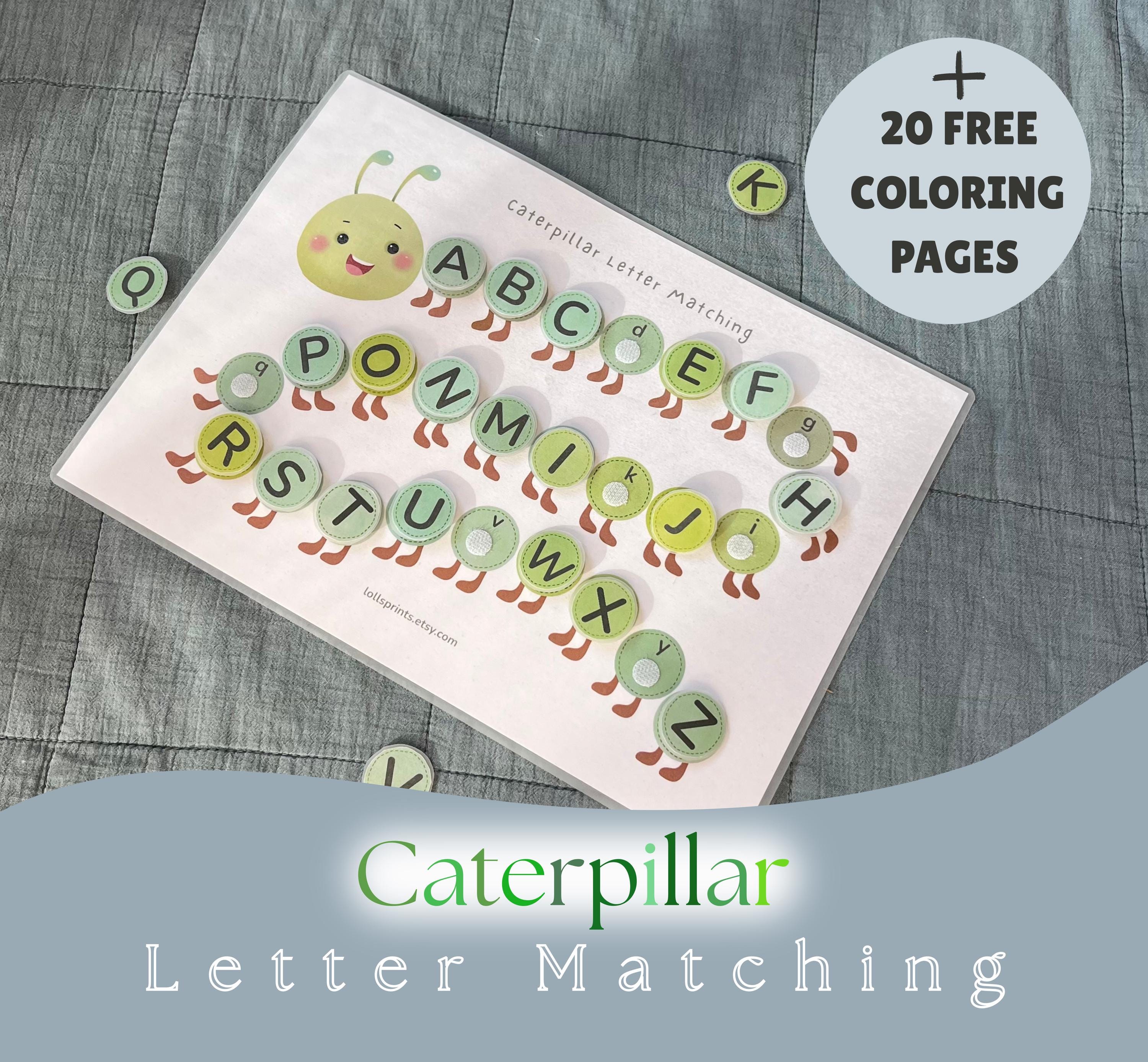 Caterpillar Letter Matching Game: Uppercase & Lowercase ABC Printable (PDF Download)