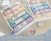 Montessori Counting Activity 11-20 Number Matching Game for Toddlers | Preschool Math Printable | Learn to Count Worksheet | Homeschool Act