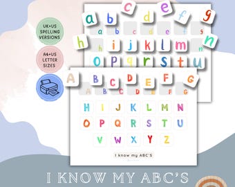 Juego de emparejar letras del alfabeto: mayúsculas y minúsculas (imprimible)