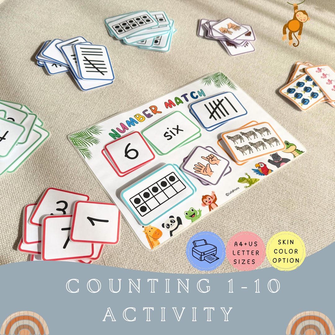 Counting Activity for Toddlers Number Match Practice 1 to 10 Learning ...