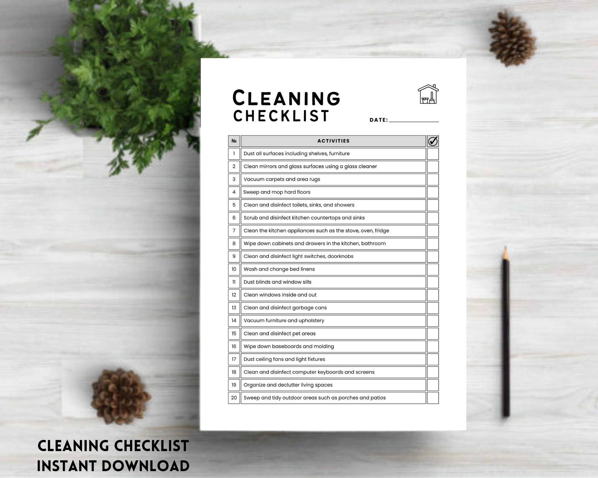 Editable Cleaning Checklist | Printable Cleaning Checklist | Cleaning ...
