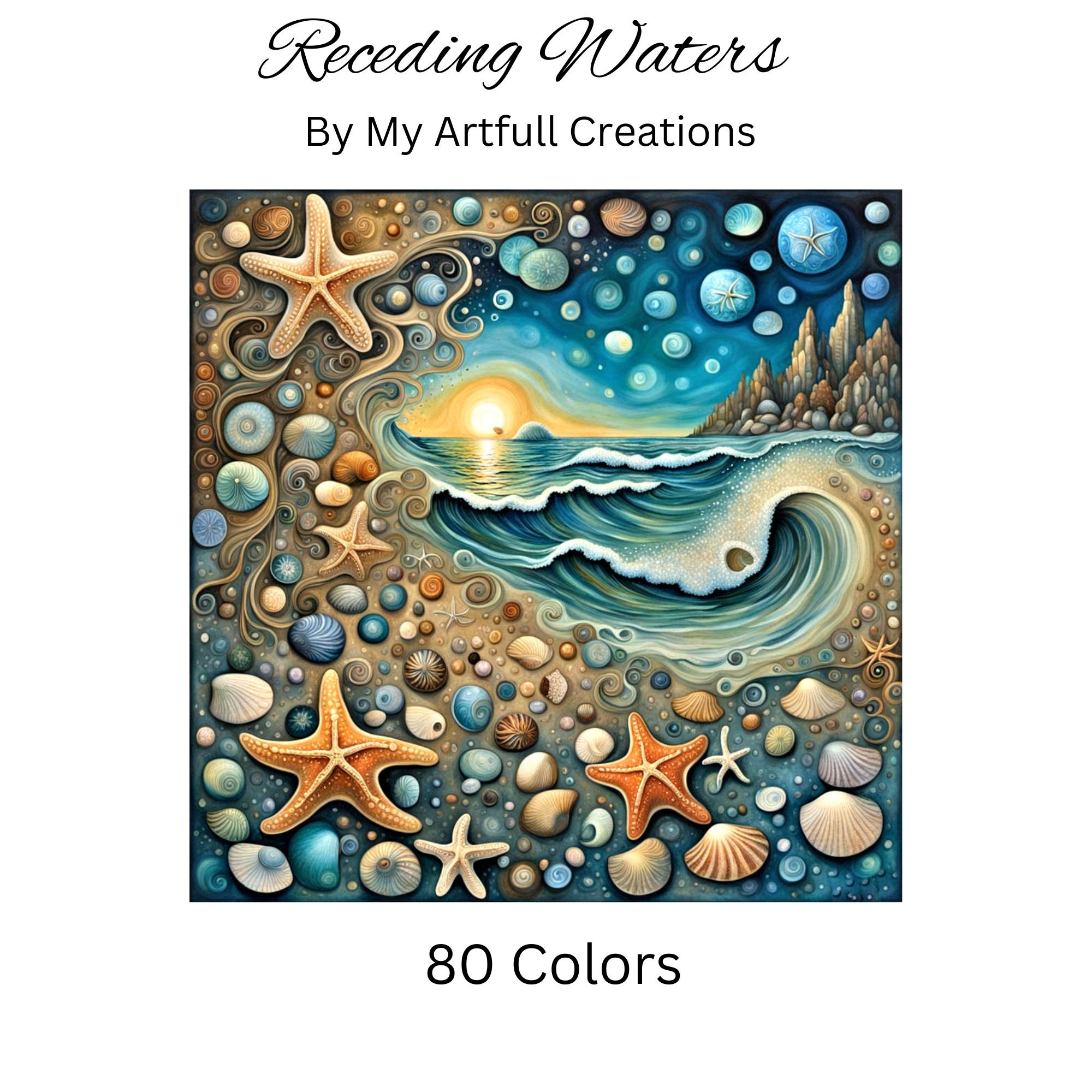 Receding Waters, Abstract Seas Cross Stitch Pattern Chart, Nautical ...