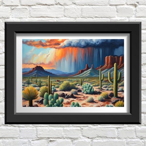 Desert Cross Stitch Pattern: Southwestern Cactus Landscape (PDF Pattern)