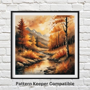 Fall Forest Cross Stitch Pattern: Autumn Woodland Embroidery (PDF Pattern)