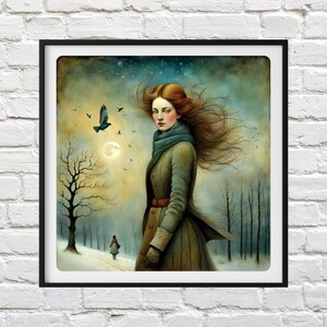 Winter Lady Cross Stitch Chart: Snowflake Needlework (PDF Pattern)