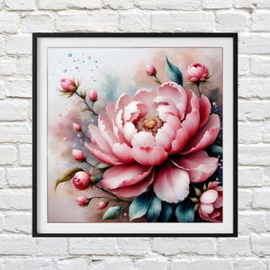Peony Floral Cross Stitch Pattern: Vibrant Needlework (PDF Pattern)